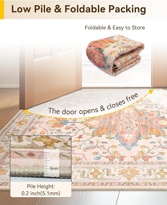 RELEANY Area Rugs 2'x8' Runner Rug Non Slip Washable - Image 4