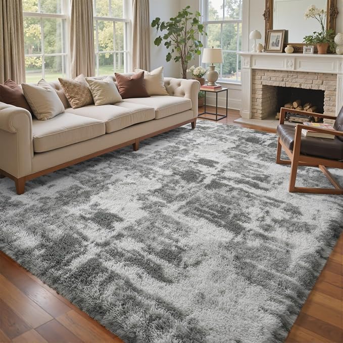 Shag Rugs for Bedroom Living Room, Tie-Dyed Ultra Soft Fluffy Furry Area Rugs - Image 2