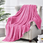 BEDELITE Fleece Blanket Twin Size – 3D Ribbed Jacquard Soft and Warm Decorative - Image 8