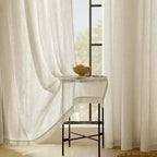 Faux Linen Beige Curtains 132 inches Long - Image 7