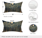 Rustic William Morris Night Moon Forest Green Decor Pillow Covers 12x20 - Image 2