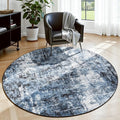Rugflix Round Area Rugs 4Ft for Living Room, 4x4 Washable Rug Stain-Resistant by RugflixAreaRugs