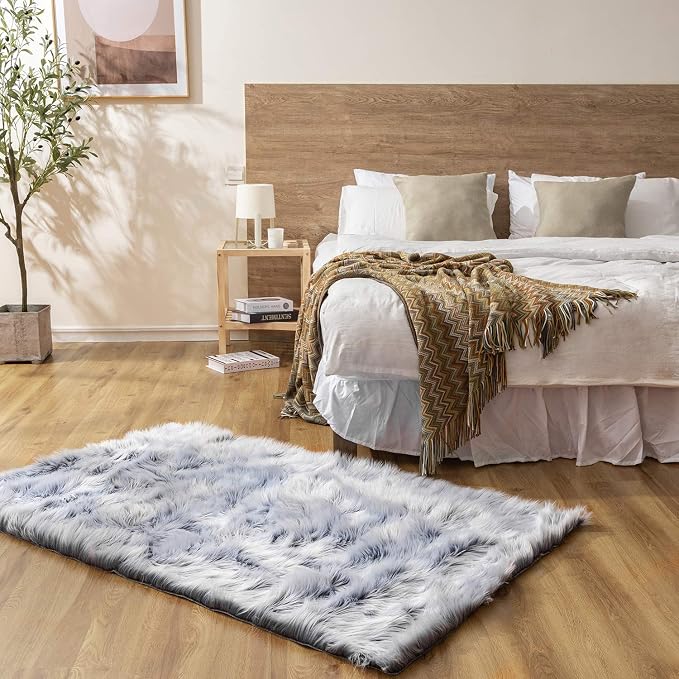 Ashler Faux Fur Rug, Fluffy Shaggy Area Rug Ultra Soft 3 x 5 Feet Rectangle Fur - Image 4