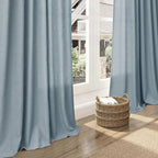 Nanspring Light Blue Linen Curtains 80 Inches Long 2 Panels Set - Image 6