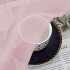 OVZME Blush Pink Sheer Curtains 96 Inches Long 2 Panels - Image 4