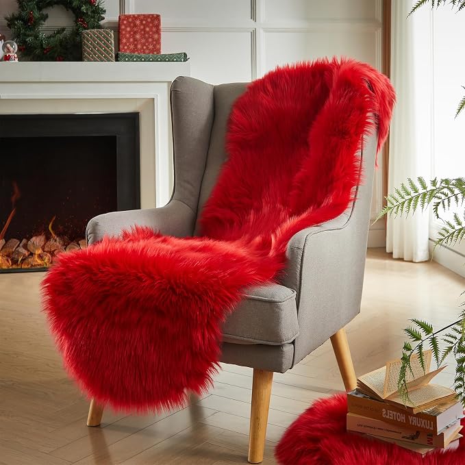 AMTOVO Faux Sheepskin Rug, 2 x 6 ft Faux Fur Rug - Image 4