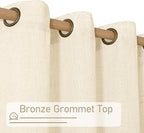 LAMIT Beige 72 inch Linen Curtains 2 Panels Set - Image 3