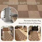 Lahome Colette Checkered Easy Jute Kitchen Runner, 2x8 Washable Indoor Outdoor - Image 4