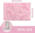 Small Area Rug for Bedroom 2x3ft Mini Tie-Dye Pink Fluffy Rug Mat Bedside Throw - Image 2