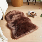 AMTOVO Faux Fur Rug, Coffee Small Area Rug, Fluffy Sheepskin Rug, Fuzzy Ultra - Image 4