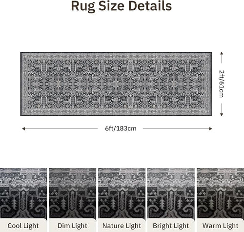 2x6 Hallway Washable Runner Rug - Image 2