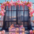 10ft x 15ft Black Tulle Backdrop Curtain - Image 2