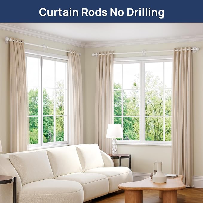 ENJOYBASICS 2 Pack No Drill Curtain Rods - Image 3