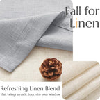jinchan Linen Valance for Farmhouse Living Room Windows 16 Inch Gray Slubbed - Image 5