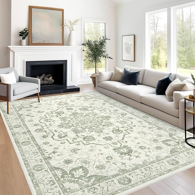 Madane 5x7 Area Rugs for Living Room, Vintage Stain Resistant Area Rug by Madane