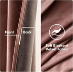 MIULEE Elegant Velvet Curtains Dusty Rose Pink Grommet Curtains Black Out - Image 3