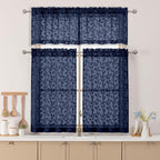 Chyhomenyc Navy Blue Sheer Valances - Image 2