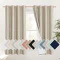 NICETOWN Taupe 100% Blackout Linen Curtains 45 inch Long Burg, Farmhouse Thick by NICETOWN