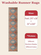 SERISSA Runner Rug for Hallways, Extra Long Boho Rug Ultra Soft Vintage Tribal - Image 6