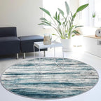 KOZYFLY Modern Abstract Round Area Rug 5Ft, Washable Kitchen Rug Non-Slip Soft - Image 7