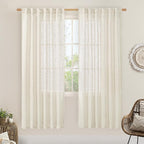 LAMIT Natural Linen Semi Sheer Curtains 78 Inch by LAMIT
