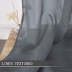 Tollpiz Short Sheer Curtain Linen Textured Living Room Curtains Sheer Light - Image 2