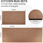 eqivei Kitchen Rugs and Mats Non Skid Washable Set of 2 PCS, Absorbent Runner - Image 2