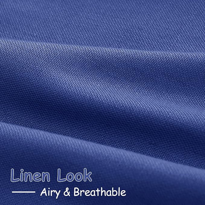 Nanspring Classic Blue Linen Curtains 72 Inch Length - Image 5