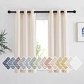 NICETOWN Beige Linen Sheer 48 inch Curtains, Grommet Flax Semi Sheer Linen by NICETOWN