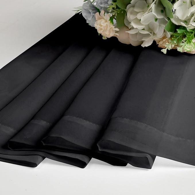 Lecloud Black Sheer Valances for Windows 18 Inch Length 2 Pcs, Cafe Kitchen - Image 8