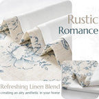 jinchan Lined Linen Blend Curtain Floral Curtains - Image 3