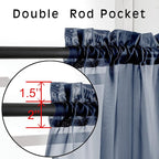 OVZME Navy Blue Sheer Curtains 2 Panels - Image 4