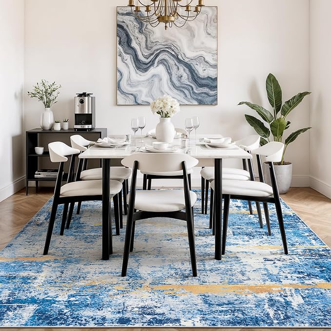 Rugflix 8x10 Area Rugs for Living Room, Washable Large Rug Stain-Resistant Low - Image 3