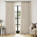 MIULEE Pinch Pleated Thick Linen Curtains 102 Inches Long 2 Panels by MIULEE