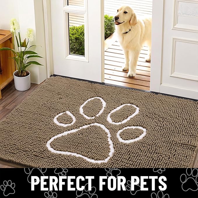 Smiry Dog Door Mat for Muddy Paws, Absorbent Dirt Trapper Non Slip Quick Dry - Image 7
