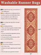 SERISSA Runner Rug for Hallways, Long Boho Rug Vintage Red Hallway Stair Ultra - Image 6