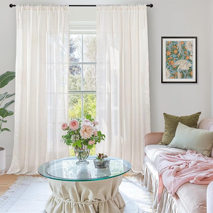 BGment 84 Inches Long Linen Curtains - Image 2