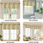 OVZME Valance for Windows, Light Filtering Faux Linen Textured Small Short - Image 5