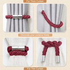 NICEEC 4 Pack Strong Magnetic Curtain Tiebacks Modern Simple Style Drape Tie - Image 6