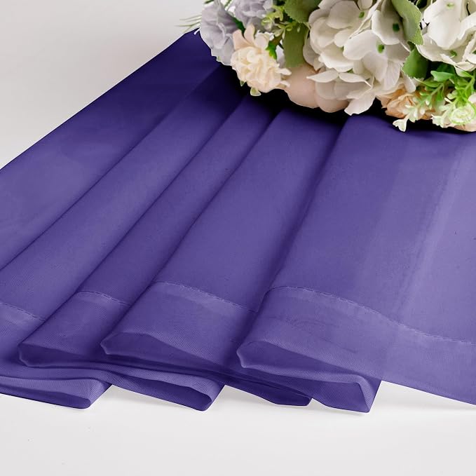 Chyhomenyc Purple Sheer Curtains 96 inches Long 2 Panels, Light Filtering Soft - Image 9