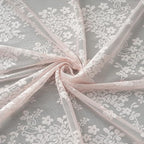 YJ YANJUN Vintage Lace Curtains 72 inchLength Romantic Flowers Sheer Pink Lacy - Image 7