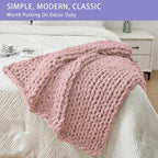 Bigacogo Chunky Knit Throw Blanket - Image 3