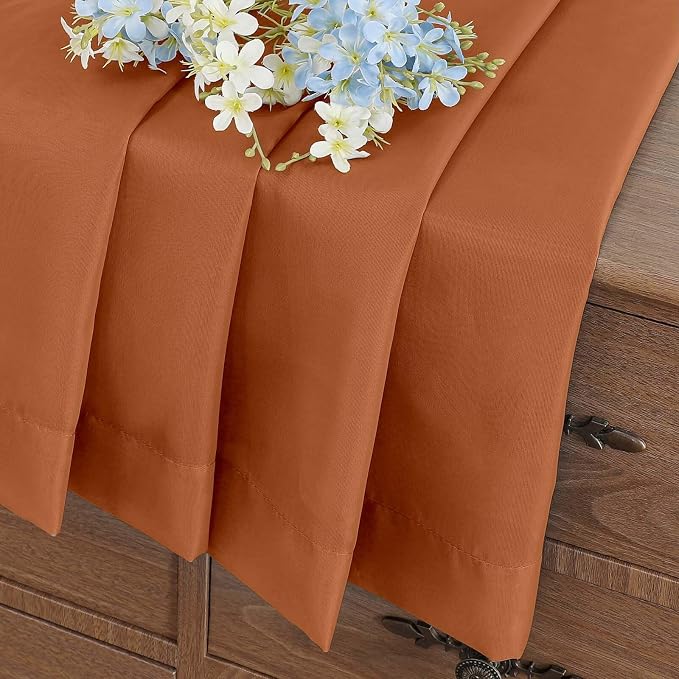 Orange Window Sheer Curtains 54 inch Length, Soft Airy Light Filtering Sheer - Image 8