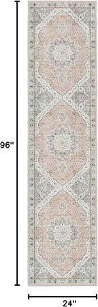 Madane Runner Rug 2x8, Washable Hallway Runner Rugs, Non-Slip Low-Pile Soft - Image 2