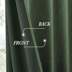 RYB HOME Elegant Green Velvet Curtains 84 inches Long, Light Blocking, Thermal - Image 4
