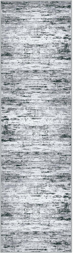 Lansny Modern Abstract Bedroom Runner Rug 2x7, Non-Slip Soft Thin Faux Wool Mat - Image 9
