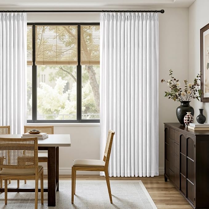 MIULEE Pinch Pleated Thick Linen Curtains 84 Inches Long 2 Panels, Pinch Pleat - Image 5
