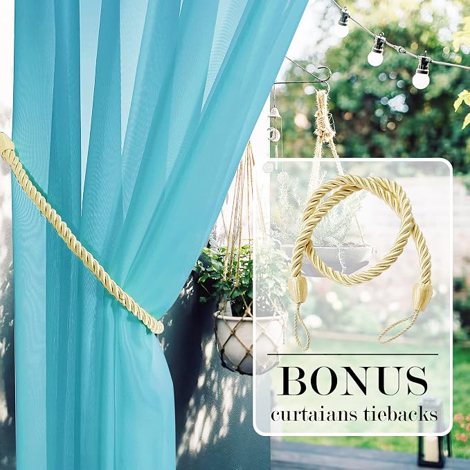 RYB HOME Outdoor Sheer Curtains - Image 3