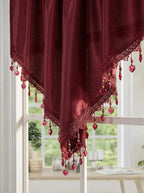 Molaxhome Swag Curtain 51 inch Length Rod Pocket Scalloped Curtain Valance - Image 3
