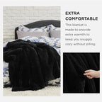 Bedsure GentleSoft Fluffy Black King Size Blanket - Image 3